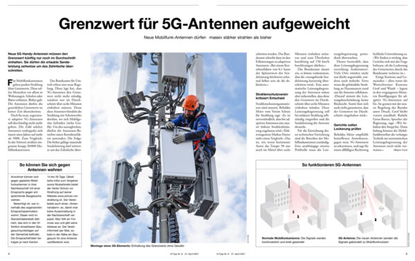 K-Tipp 08/2021: Grenzwert für 5G-Antennen aufgeweicht